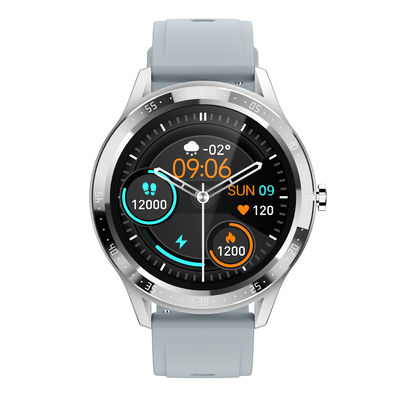 Wasserdichter Bluetooth Anruf Smartwatch IP67 Gray Round BT5.0 1.28in